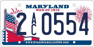 MD license plate 2AC0554