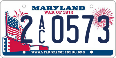 MD license plate 2AC0573