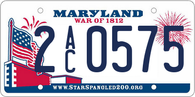 MD license plate 2AC0575