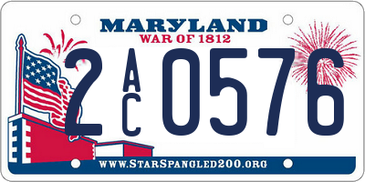 MD license plate 2AC0576