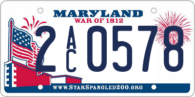 MD license plate 2AC0578