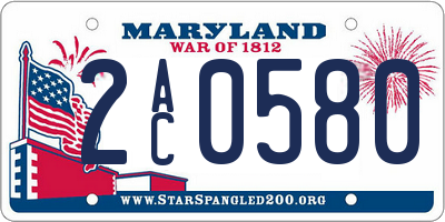 MD license plate 2AC0580