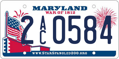 MD license plate 2AC0584