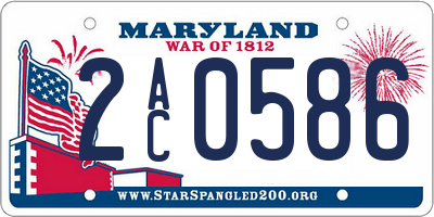 MD license plate 2AC0586