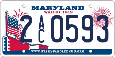 MD license plate 2AC0593
