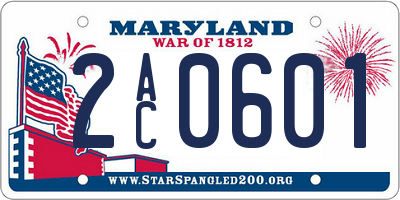 MD license plate 2AC0601