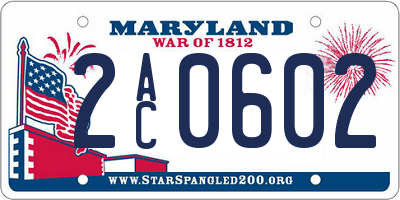 MD license plate 2AC0602
