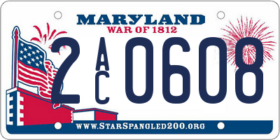 MD license plate 2AC0608