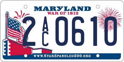 MD license plate 2AC0610