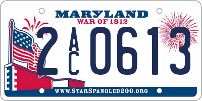 MD license plate 2AC0613