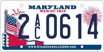 MD license plate 2AC0614