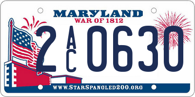 MD license plate 2AC0630