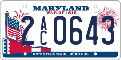 MD license plate 2AC0643