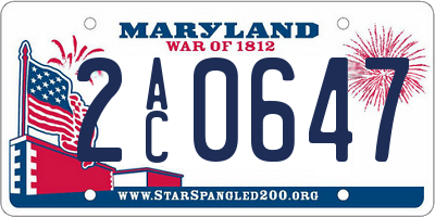 MD license plate 2AC0647