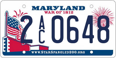MD license plate 2AC0648
