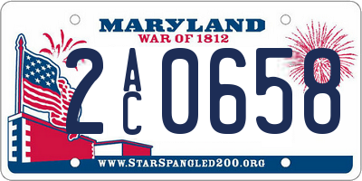 MD license plate 2AC0658