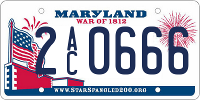 MD license plate 2AC0666