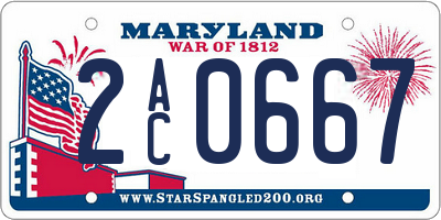 MD license plate 2AC0667