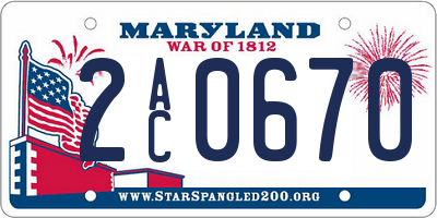 MD license plate 2AC0670