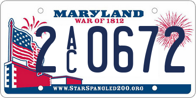 MD license plate 2AC0672
