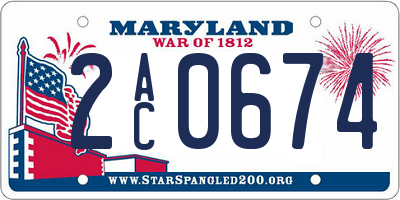 MD license plate 2AC0674