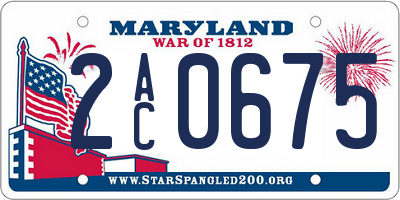 MD license plate 2AC0675