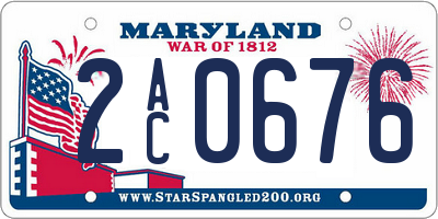 MD license plate 2AC0676
