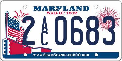 MD license plate 2AC0683