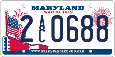MD license plate 2AC0688