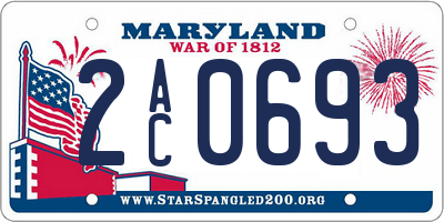 MD license plate 2AC0693
