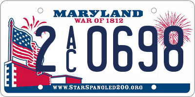 MD license plate 2AC0698