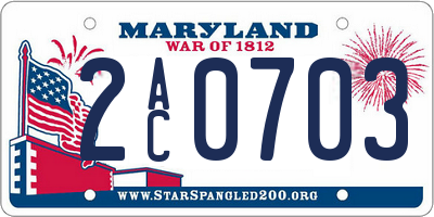 MD license plate 2AC0703