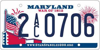 MD license plate 2AC0706