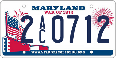 MD license plate 2AC0712