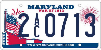 MD license plate 2AC0713