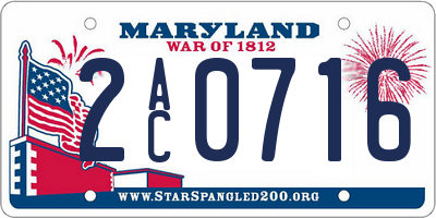 MD license plate 2AC0716
