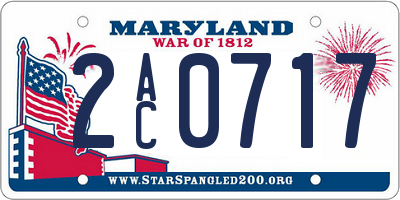 MD license plate 2AC0717