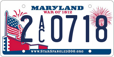 MD license plate 2AC0718