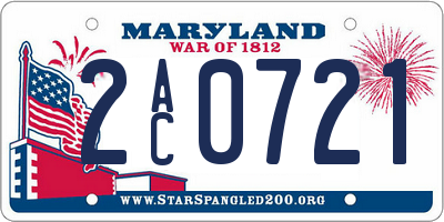 MD license plate 2AC0721