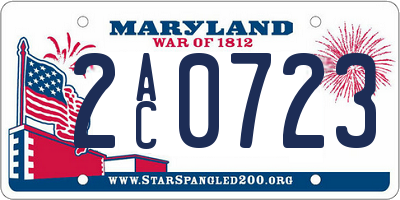 MD license plate 2AC0723
