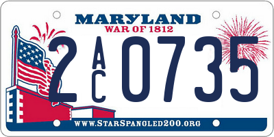 MD license plate 2AC0735