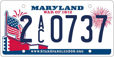 MD license plate 2AC0737