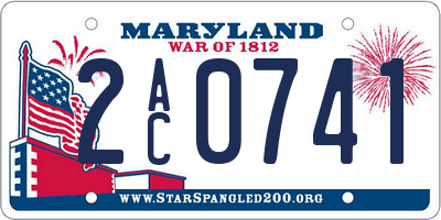 MD license plate 2AC0741