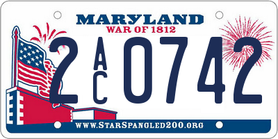 MD license plate 2AC0742