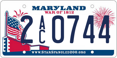 MD license plate 2AC0744