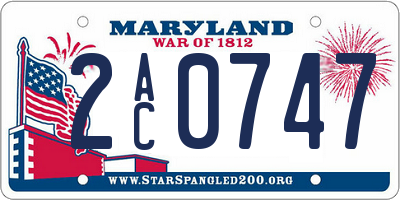 MD license plate 2AC0747