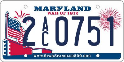 MD license plate 2AC0751