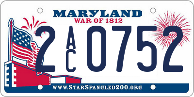 MD license plate 2AC0752