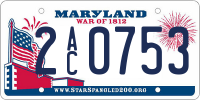 MD license plate 2AC0753