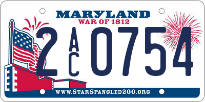 MD license plate 2AC0754
